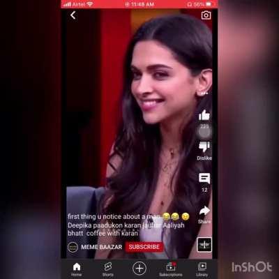 First thing Deepika Padukone notices in men. Keep sound on