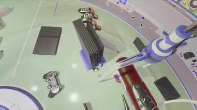 Astro’s Playroom even pays attention to the little details like rotating the PlayStation 2’s logo.