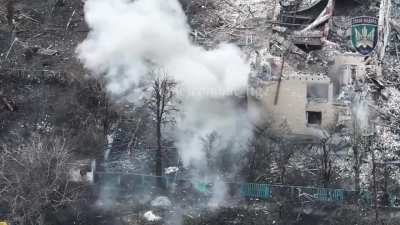 Fpv drone strikes 💥 on Russian infantry in the Donetsk region by the “Birds of Magyar