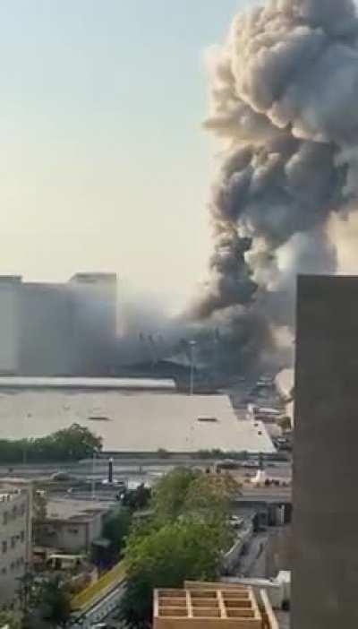 huge explosion in Beirut capital of lebanon