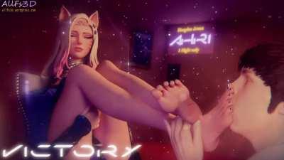 Worshipping Ahri Foot (Allfs3d) [League of Legends]