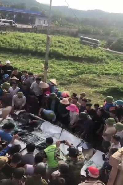 Man survives car crush