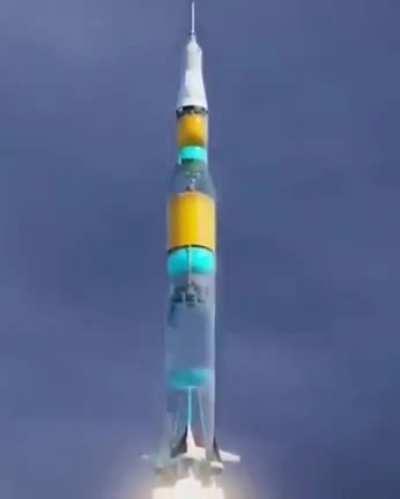 This is how a rocket consumes fuel.