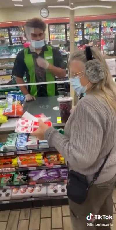 Karen was mad cuz her coupon was expired