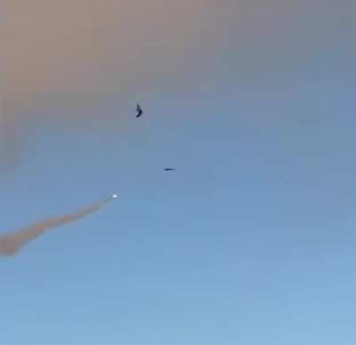 Interception of Shahed/Geran long range kamikaze drone by Ukrainian SAM, December 2025