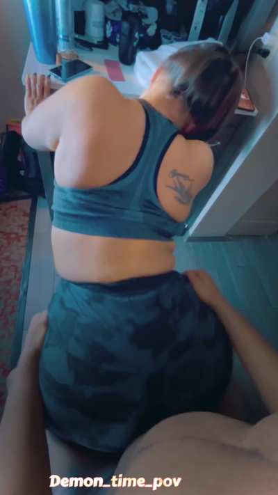 Thick Gym PAWG Grinding on My Dick (Check Comments)