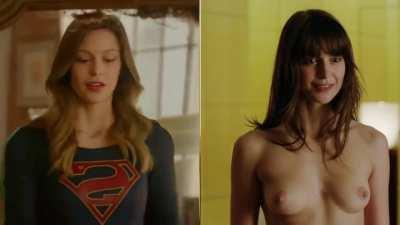 Melissa Benoist - Superhero Dressed vs Undressed