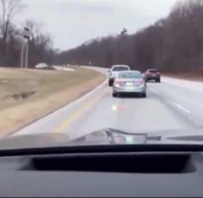 man cheers when reckless driver loses control