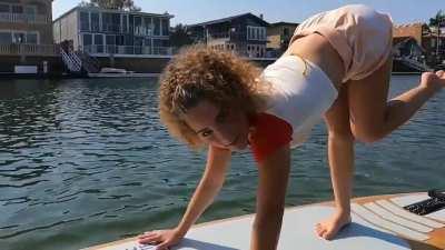 Contortion on a paddleboard