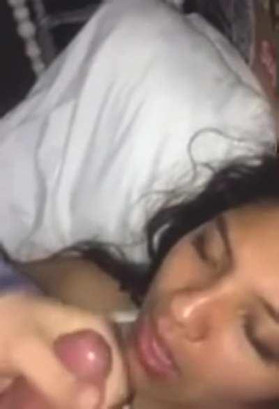 Latina Gulps it down rather Calmly!