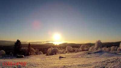 Timelapse of a midwinter's day near Trondheim