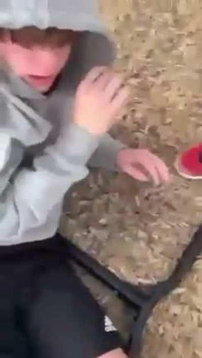 Guy attacked and forced to kiss a shoe