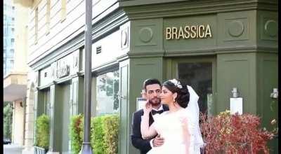 Wedding photoshoot interrupted by Beirut's gigantic explosion