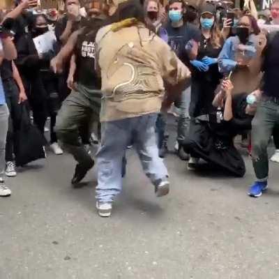 Protesters having a little fun