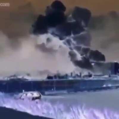 The thermal camera shows that the port of Beirut was bombed
