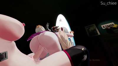 Taking in all of her big cock