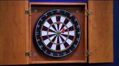 Mike Tyson throwing darts blindfolded