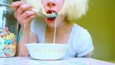WTF Iana stop EATING CEREAL with CUM