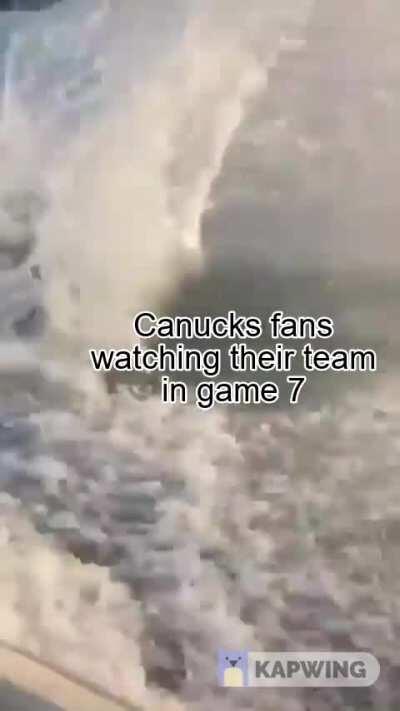 Canucks fans watching their team in game 7
