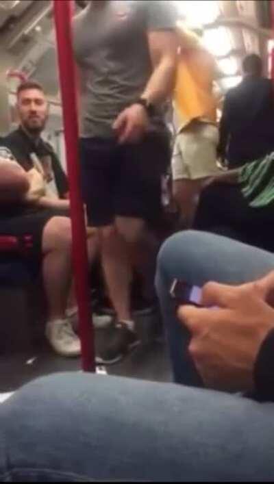 Goodguy gives wannabe hooligan what he deserves