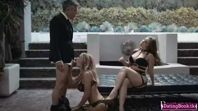 All she needed was a little push to start sucking his cock