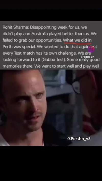 Blud thinks he played a part in Perth victory 😭🙏