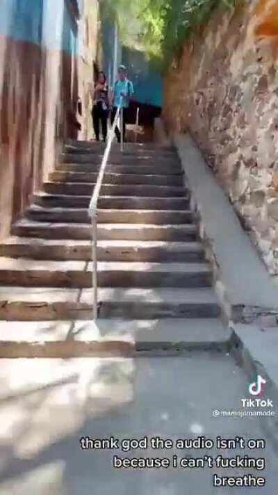 A serious uphill walk from school to home