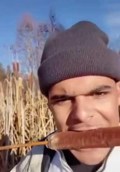 Nature’s hotdog, freshly served