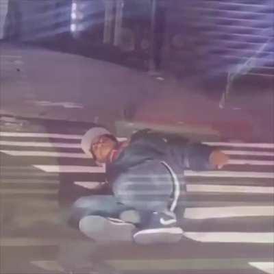 Man who's high on drugs is sobered up by a car in NYC.