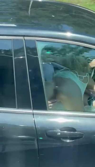 Getting head while driving