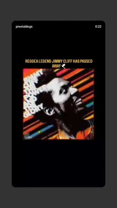 JIMMY CLIFF'S MUSIC LIVES ON FOREVER