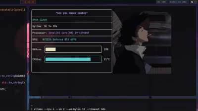 I made a system monitor TUI that supports GIFs, Available on AUR.