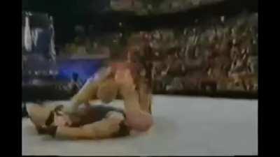 Brock Lesnar effortlessly executing the Shooting Star Press in a WWF Dark Match