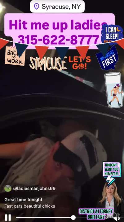 District Attorney Brittany don’t want no scrubs .., Tony Johns in the  hemi with big purple headed to Syracuse .