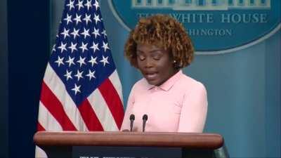 Prices are not falling, price inflation is falling. Prices are still rising—but instead of rising 9% annually, they're now rising at 3% annually. Prices are 20-30% higher than they were 2 years ago. The US Press Secretary has the IQ of a bag of cashews.