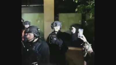 Mans phone takes flight after purposely blocking officers torch with it - not my edit