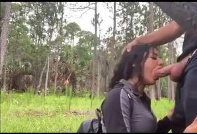 SnackyChann Gets Throat Fucked in the Woods
