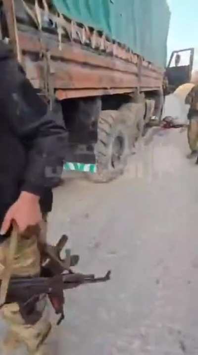 Dead SAA soldiers filmed by one of the rebel fighters pushing into Aleppo
