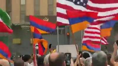 In front of Russian Embassy in Yerevan.