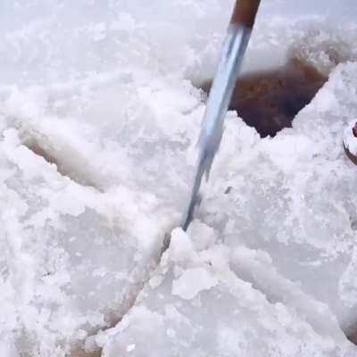 This is how clothes are washed in Northern Scandinavia..