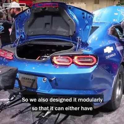 GM's Crate Electric motor can replace any small block Chevy.