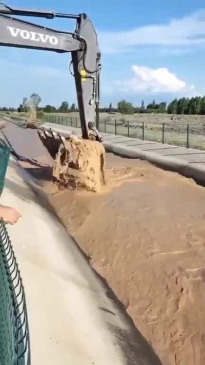 Shovel operator saves cow in one move