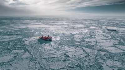 75 000 л.с. Атомный Ледокол Ямал. Красота! Белые медведи разбегаются.