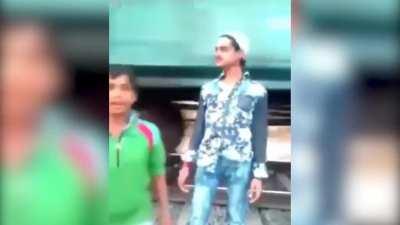 Kids Play On Train Tracks, Teenager Gets Hit By Train