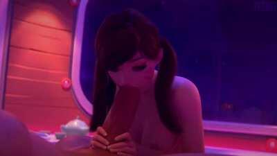 D.Va sucking a big dick (Yeero)