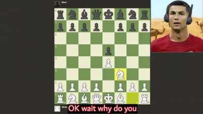 Messi and Ronaldo play chess