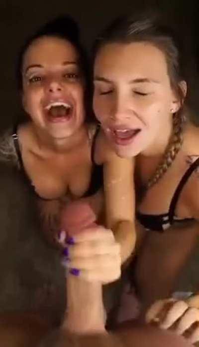 Double Blowjob Facial💦