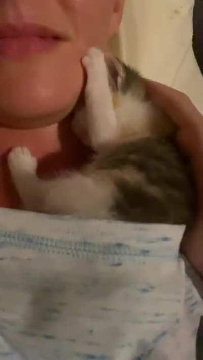 Crusher soothing herself to sleep. Volume up to hear her little motor going.