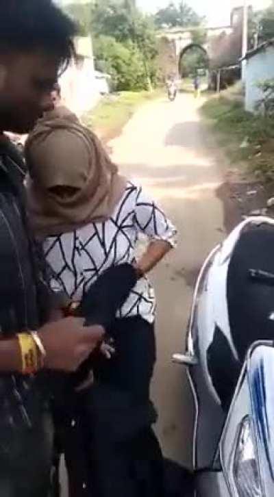 Muslim girl disrobed on roads by Islamic morality police in MP for travelling with Hindu boy. Islam Nagar, MP.