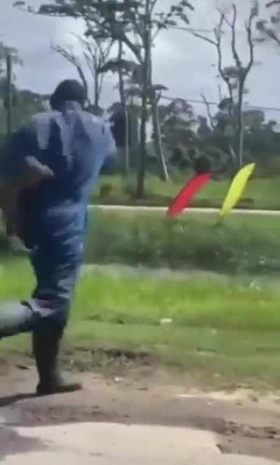 Boy is running like he got the last clue to the mystery…